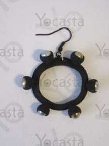 Flexibler Ohrring aus TPU mit 6 farbigen Glasperlen, durch Umstülpen veränderbare Form (Zustand: groß)